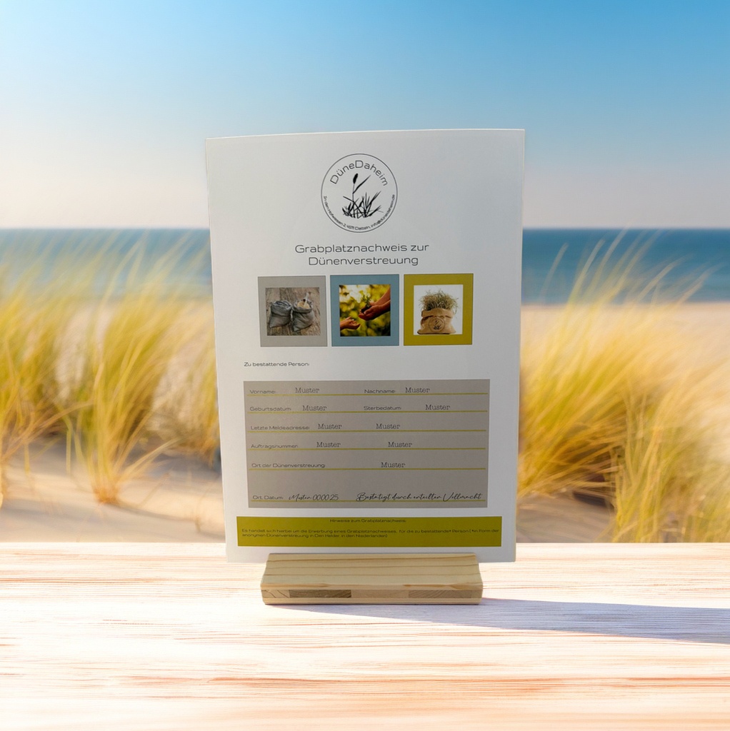 Bio-Urne mit Grabplatznachweis - Premium Paket Urnenübergabe